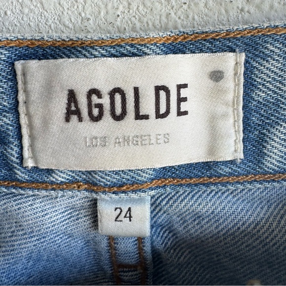 Agolde RILEY HIGH RISE STRAIGHT CROP blue denim jeans - Picture 4 of 7